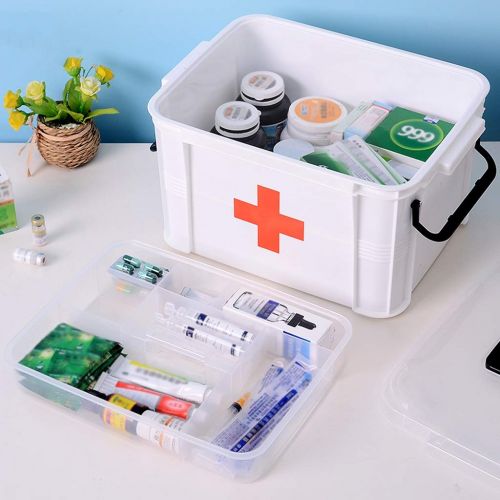  Medicine box Plastic Multi-Function Household Multi-Layer First Aid Kit Medicine Storage Box FANJIANI (Color : 39cm28cm22.5cm)