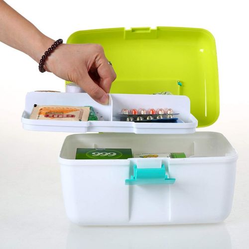  Medicine box Household Multi-Layer Medical Emergency Medicine Storage Box Health Box Plastic First Aid Kit FANJIANI (Color : Green)