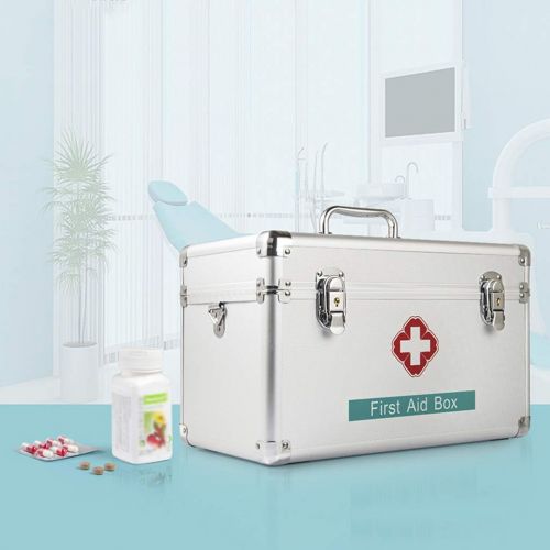  Medicine box Household First Aid Box Storage Portable Medical Treatment Aluminum Alloy FANJIANI (Color : 16 inch)