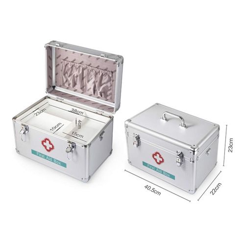  Medicine box Household First Aid Box Storage Portable Medical Treatment Aluminum Alloy FANJIANI (Color : 16 inch)