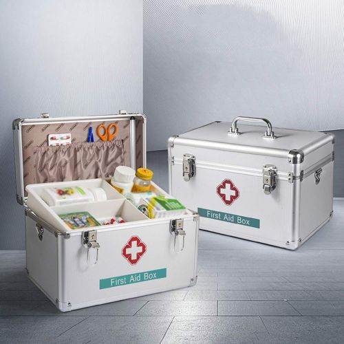  Medicine box Household First Aid Box Storage Portable Medical Treatment Aluminum Alloy FANJIANI (Color : 16 inch)