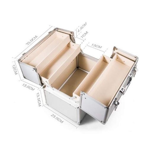  Medicine box Household Aluminum Alloy Multi-Layer First Aid Kit Medical Drug Storage Box FANJIANI (Color : Silver, Size : 33cm23cm26.5cm)