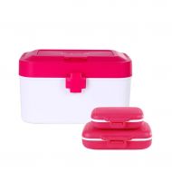 Medicine box Household Medicine Storage Box Medical First Aid Kit FANJIANI (Color : Rose red, Size : B)