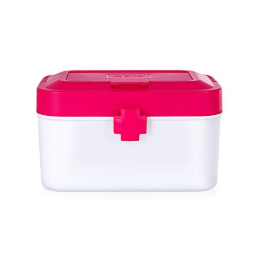  Medicine box Household Medicine Storage Box Medical First Aid Kit FANJIANI (Color : Rose red, Size : B)