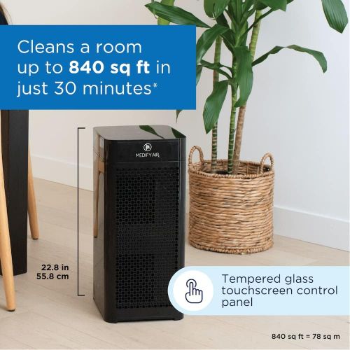  Medify Air Medify MA-40 Air Purifier with H13 True HEPA Filter 840 sq ft Coverage for Allergens, Smoke, Smokers, Dust, Odors, Pollen, Pet Dander Quiet 99.9% Removal to 0.1 Microns Black, 2-Pa