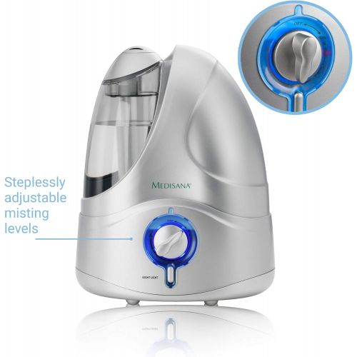  [아마존베스트]Medisana UHW 60065 Ultrasound Humidifier and Air Purifier, for e.g. Bedroom, Office and Childrens Room (up to 30 m²), for Improving the Indoor Climate