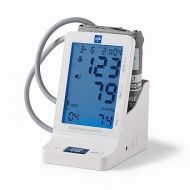 Medline Elite Bedside Talking Automatic Digital Blood Pressure Monitor with Universal Upper Arm Cuff (fits arms 22-42 cm), AC Adapter and Batteries, Alarm and Extra Large Backlit Display