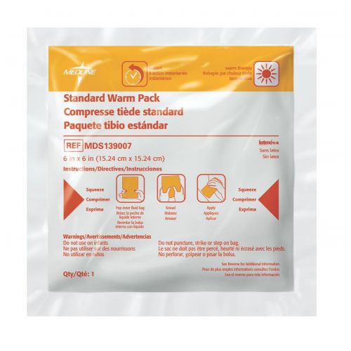  Medline MDS139007 Instant Warm Pack, Disposable, 6 x 6 (Pack of 36)