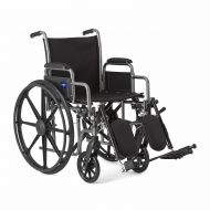 /Medline Comfort Driven Wheelchair with Removable Desk Arms and Elevating Leg Rests, 18” Seat