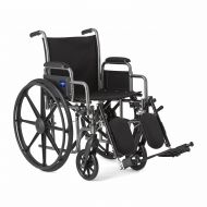 Medline Comfort Driven Wheelchair with Removable Desk Arms and Elevating Leg Rests, 18” Seat