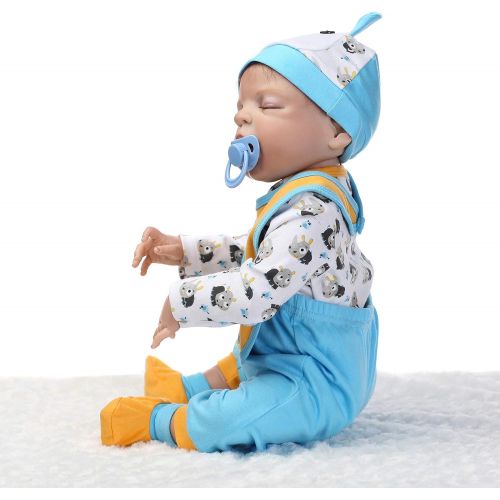  NPK Reborn Baby Boy Dolls Full Body Silicone Baby 22 Inches Lifelike Reborn Dolls Anatomically Correct Real Baby Doll Newborn Babies Alive