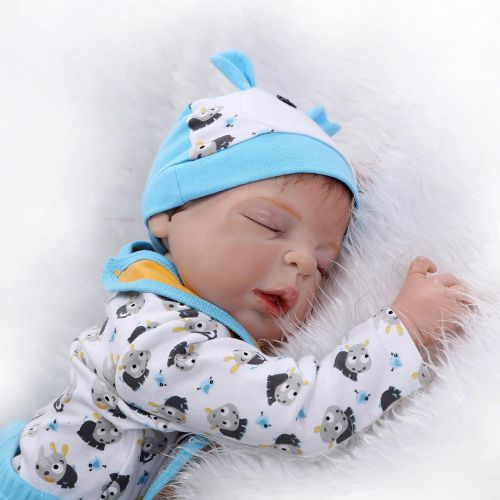  NPK Reborn Baby Boy Dolls Full Body Silicone Baby 22 Inches Lifelike Reborn Dolls Anatomically Correct Real Baby Doll Newborn Babies Alive