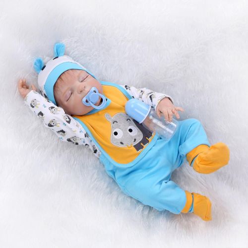  NPK Reborn Baby Boy Dolls Full Body Silicone Baby 22 Inches Lifelike Reborn Dolls Anatomically Correct Real Baby Doll Newborn Babies Alive