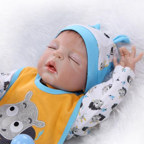  NPK Reborn Baby Boy Dolls Full Body Silicone Baby 22 Inches Lifelike Reborn Dolls Anatomically Correct Real Baby Doll Newborn Babies Alive