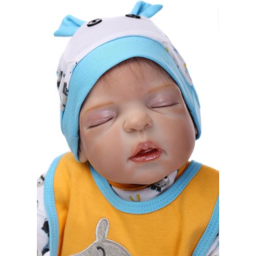  NPK Reborn Baby Boy Dolls Full Body Silicone Baby 22 Inches Lifelike Reborn Dolls Anatomically Correct Real Baby Doll Newborn Babies Alive