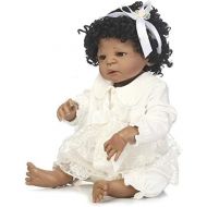 NPK Lifelike African American Dolls Baby Girl Silicone Full Body 22 Inches Cute Black Girl Anatomically Correct Reborn Baby Dolls