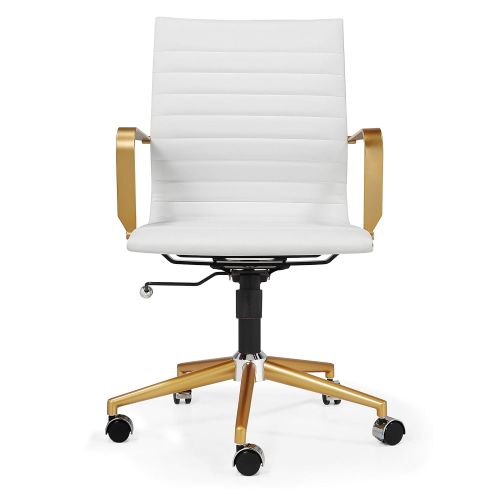  Meelano MEELANO 344-GD-WHI Office Chair Gold/White