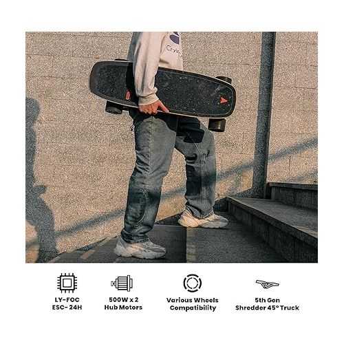  MEEPO Electric Skateboard with Remote, 28 MPH Top Speed, 18 Miles Range,330 Pounds Max Load, Maple Cruiser for Adults and Teens, Mini5 ER