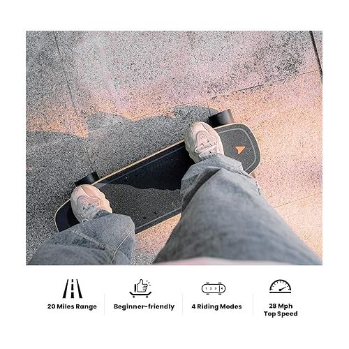  MEEPO Electric Skateboard with Remote, 28 MPH Top Speed, 18 Miles Range,330 Pounds Max Load, Maple Cruiser for Adults and Teens, Mini5 ER