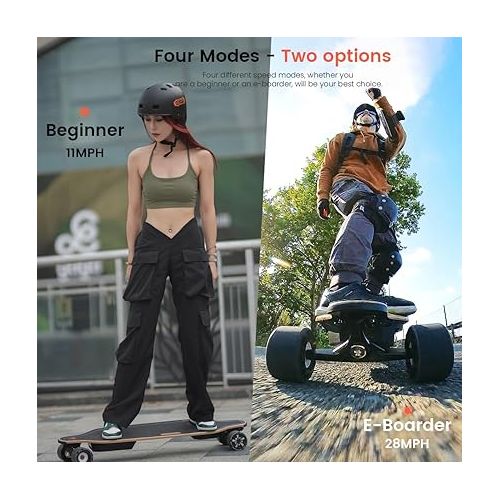  MEEPO V5 Electric Skateboard with Remote, Top Speed of 29 Mph, Smooth Braking, Easy Carry Handle Design, Suitable for Adults & Teens Beginners