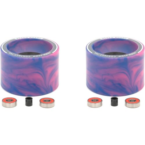  MEEPO Skateboard Wheels, Purple and Pink Tie-Dye Offset Wheels (2 pcs) (90mm)