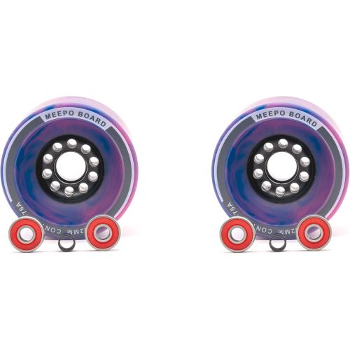  MEEPO Skateboard Wheels, Purple and Pink Tie-Dye Offset Wheels (2 pcs) (90mm)