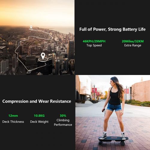  MEEPO Mini 2 ER Electric Skateboard with Remote, 20 Miles Range, 2 x 540 Watts,Top Speed - 28 mph,6 Months Warranty Skateboard Cruiser for Adults Teens