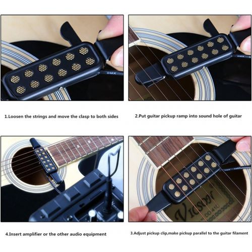  [아마존베스트]VGEBY Transducer Electric Guitar 12Hole Transducer Pickup for Acoustic Classical Guitar Amplifier Accessories