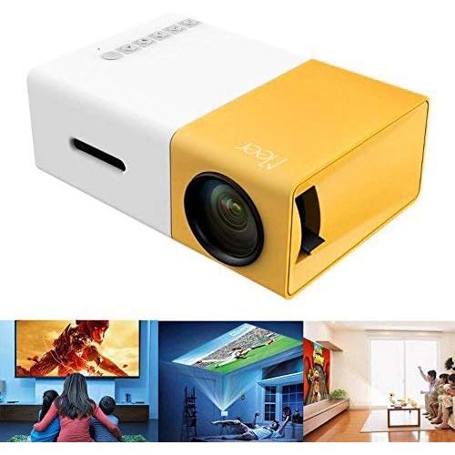  [아마존베스트]Mini Projector, Meer YG300 Portable Pico Full Color LED LCD Video Projector for Children Present, Video TV Movie, Party Game, Outdoor Entertainment with HDMI USB AV Interfaces and