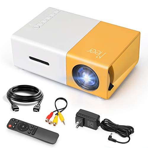  Meer Mini Projector,Portable Movie Projector,Neat Projector,Proyector Compatible with iPhone,Android,Windows,Firestick,PS5,Laptop,Tablet,Provide HDMI,USB,Earphone,AV Port and Remot