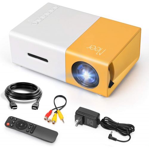  Meer Mini Projector,Portable Movie Projector,Neat Projector,Proyector Compatible with iPhone,Android,Windows,Firestick,PS5,Laptop,Tablet,Provide HDMI,USB,Earphone,AV Port and Remot