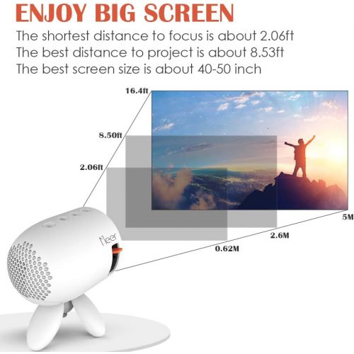  [아마존베스트]Mini Projector, Meer YG220 Pico LCD Video Projector for Children Present,Home Theater,Game,Outdoor Entertainment with HDMI USB AV Micro SD Input and Remote Control