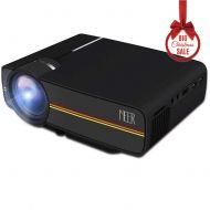 Movie Projector, Meer 2018 New Upgraded LED Video Projector Support 1080p 130 with VGA/AV/HDMI/USB/SD Card Interfaces, Built-in Speaker Ideal for Home Theater Cinema Entertainment