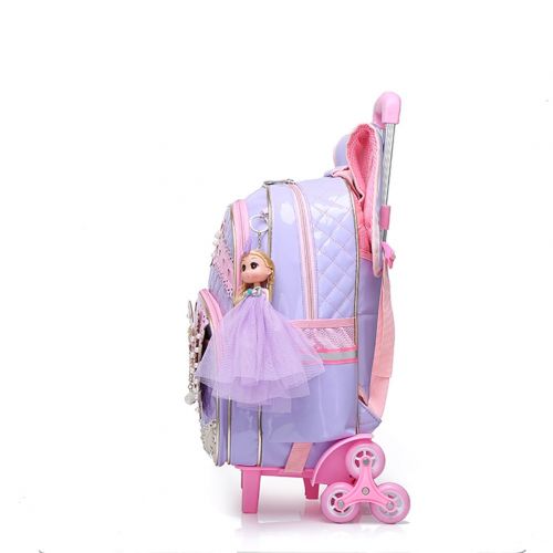  Meetbelify Rolling Backpack for Girls with Lunch Bag School Bags,Wheeled Backpack Pink