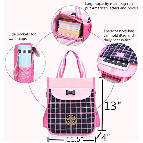  Meetbelify Rolling Backpacks For Girls School Bags with Wheels Wheeled Backpack with Pencil Case &Lunch Bag,Pink,Pack of 3