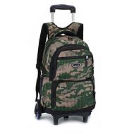 Meetbelify Trolley School Bags Backpack For Boys With Wheels Climbing Stairs,6 wheels,Army Green