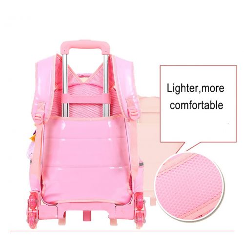  Meetbelify Rolling Backpacks For Girls School Bags Trolley Handbag With Lunch Bag Style B-blue