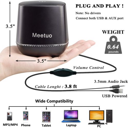  [아마존베스트]Wired Speaker, Meetuo Computer Speakers for Desktop, USB Powered Mini Speakers with 3.5mm Jack Stereo Sound for Laptop, PC, Desktop, Office(Black)