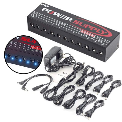  Pedals Power Supply, Mefe MP-1 Guitar Effect High Current DC 10 Output for 9V/12V/18V Effect Pedals