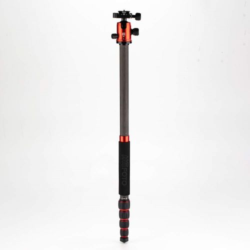  Mefoto MeFOTO Classic Carbon Fiber Globetrotter Travel TripodMonopod Kit - Red (C2350Q2R)