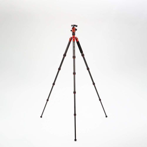  Mefoto MeFOTO Classic Carbon Fiber Globetrotter Travel TripodMonopod Kit - Red (C2350Q2R)