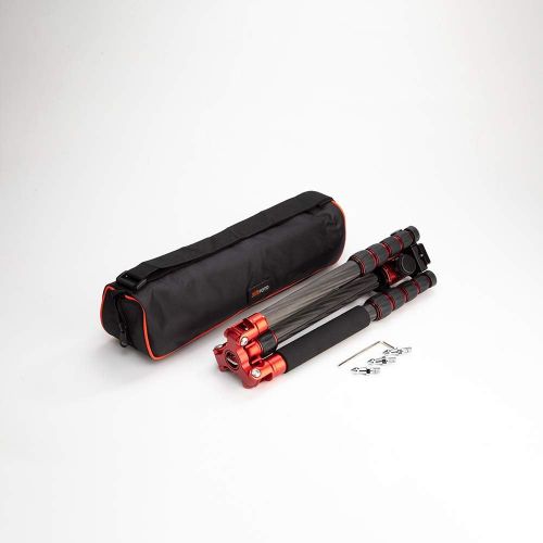  Mefoto MeFOTO Classic Carbon Fiber Globetrotter Travel TripodMonopod Kit - Red (C2350Q2R)