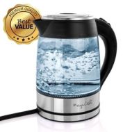 Mega Chef 1.8Lt. Glass and Stainless Steel Electric Tea Kettle by Mega Chef