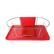 Mega Chef Red and Silver Enamel Finish 17-inch Dish Drying Rack by Mega Chef