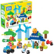 Mega BLOKS Fisher-Price Toddler Blocks Toy Set, Green Town Build ‘n Learn Eco House with 88 Pieces, 4 Figures, Ages 1+ Years