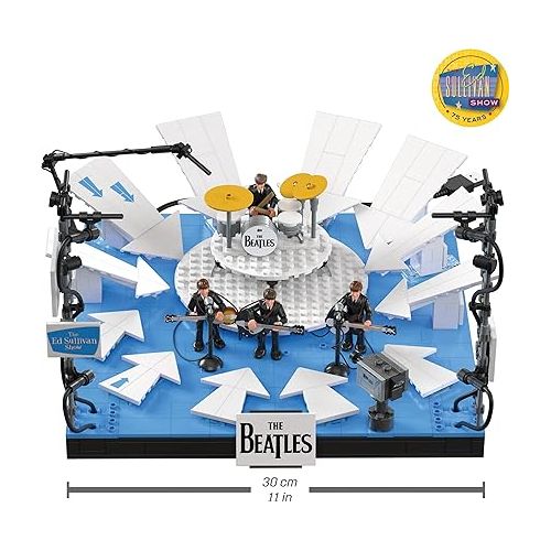  Mega The Beatles Building Set with 681 Pieces, 4 Poseable Action Figures and Ed Sullivan Stage, with LED Lights, for Adult Collectors