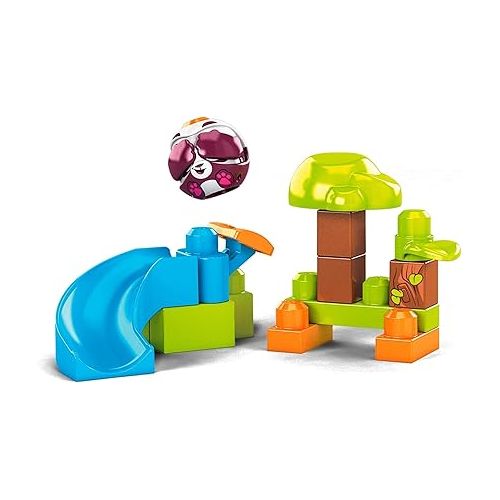  Mega Bloks Peek A Blocks Panda Slide with Big Building Blocks, Building Toys for Toddlers (14 Pieces)