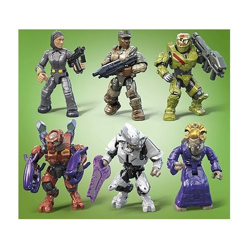  MEGA Halo Action Figure Building Toys Set, 20th Anniversary Character Collector Pack with 352 Pieces, 20 Poseable Articulation Figures, Kids or Adults (Amazon Exclusive)