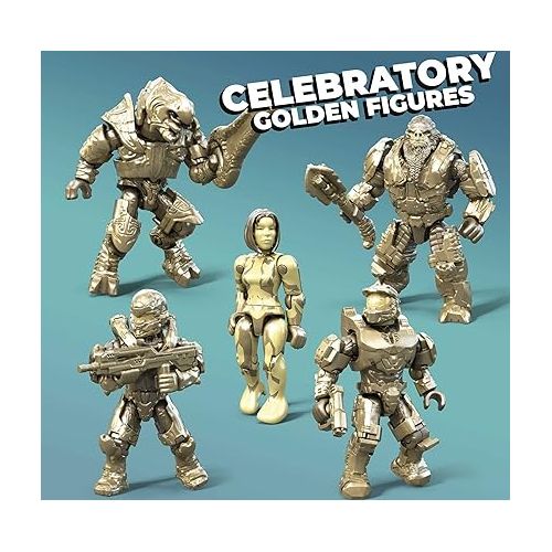  MEGA Halo Action Figure Building Toys Set, 20th Anniversary Character Collector Pack with 352 Pieces, 20 Poseable Articulation Figures, Kids or Adults (Amazon Exclusive)