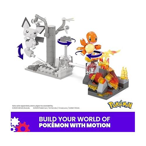  Mega Pokemon Building Toys Set Charmander’s Fire-Type Spin with 81 Pieces, 1 Poseable Character and Motion, for Kids